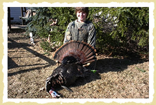 Matthew's first wild turkey hunt was a succes with The Decoy Sled